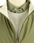 Fedeli - Olive Green and Cream Ted Airstop Reversible Jacket BLOUSONS FEDELI