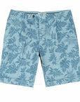 Robert Old - Blue Palm Print Cotton Stretch Chino Shorts SHORTS Robert Old