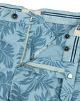 Robert Old - Blue Palm Print Cotton Stretch Chino Shorts SHORTS Robert Old
