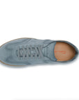 Santoni - Dusty Blue Double Buckle Oly Suede Sneaker SHOES Santoni