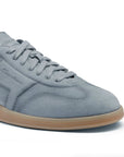 Santoni - Dusty Blue Double Buckle Oly Suede Sneaker SHOES Santoni