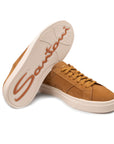 Santoni - Tan Suede Double Buckle Sneaker SHOES Santoni