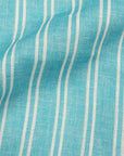 Robert Old - Turquoise Stripe Italian Linen Long Sleeve Shirt L/S SHIRTS Robert Old