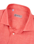 Robert Old - Peach Orange Italian Linen Long Sleeve Shirt L/S SHIRTS Robert Old