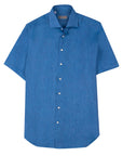 Robert Old - Royal Blue Italian Linen Short Sleeve Shirt S/S SHIRTS Robert Old