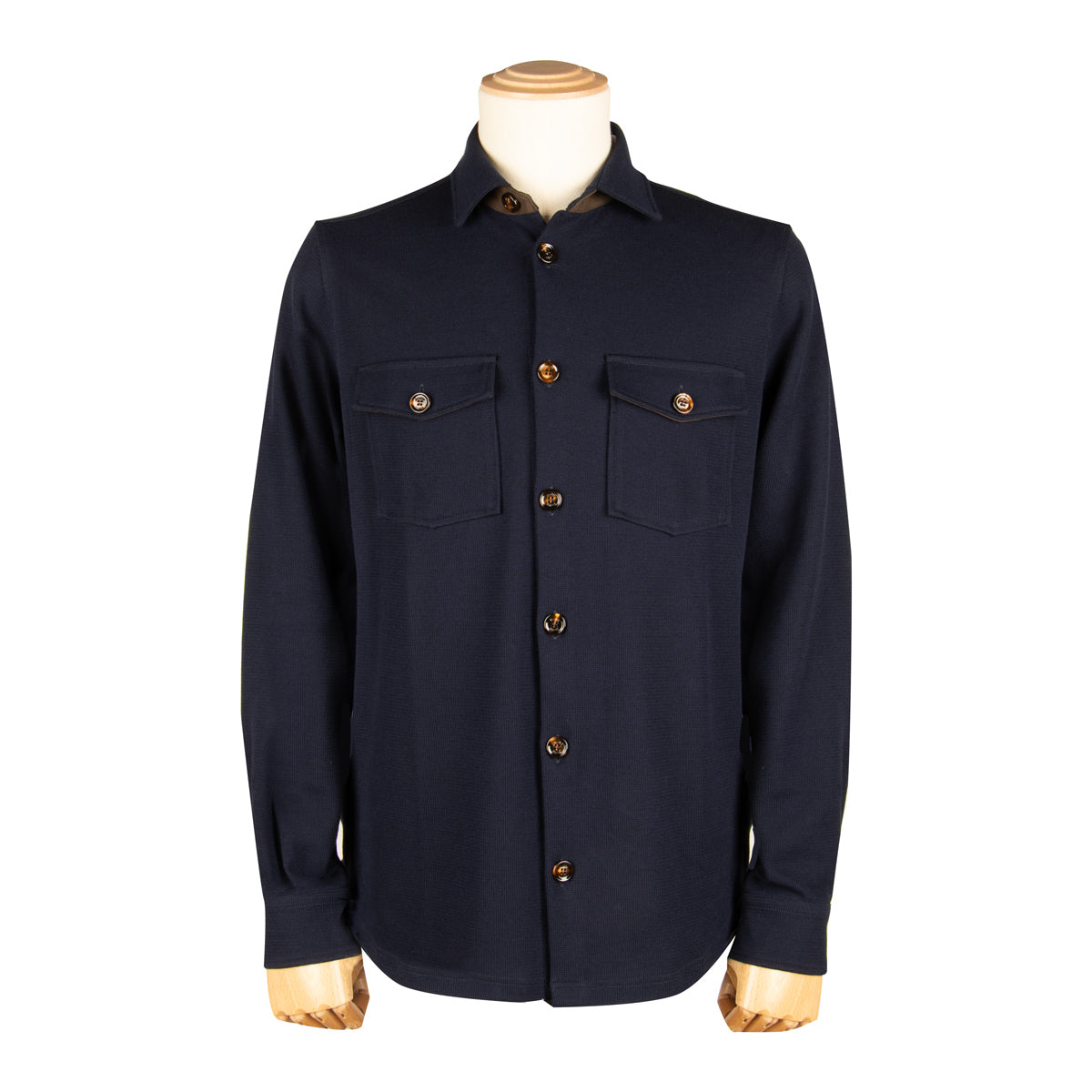 Moorer - Dark Blue 'Meyer' Virgin Wool Knitted Overshirt KNITWEAR MooRER