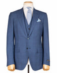 Robert Old - Royal Blue Check Super 130s Three Piece Suit SUITS Robert Old