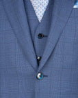 Robert Old - Royal Blue Check Super 130s Three Piece Suit SUITS Robert Old