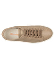 Santoni - Stone Beige Tumbled Leather Low-Top Sneaker SHOES Santoni