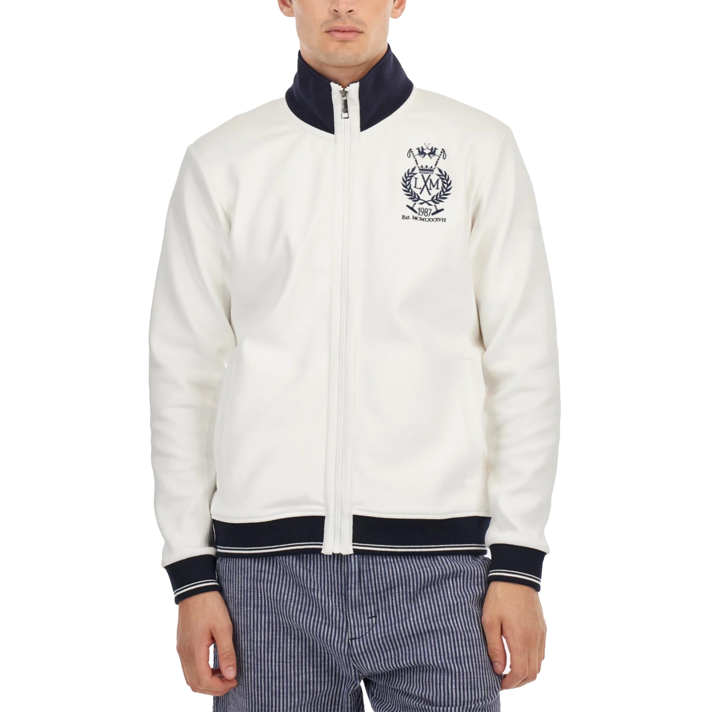 La Martina - Off-White Athos Cotton Blend Piqué Zip Sweater SWEATS La Martina