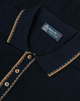 Robert Old - Navy Accented Ribbed Cotton Polo Shirt S/S POLOS Robert Old