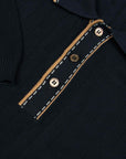 Robert Old - Navy Accented Ribbed Cotton Polo Shirt S/S POLOS Robert Old