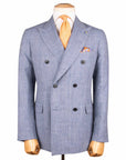 Belvest - Blue Check 'Jacket in a Box' Linen & Wool Double-Breasted Unlined Suit SUITS Belvest