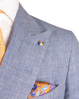 Belvest - Blue Check 'Jacket in a Box' Linen & Wool Double-Breasted Unlined Suit SUITS Belvest