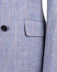 Belvest - Blue Check 'Jacket in a Box' Linen & Wool Double-Breasted Unlined Suit SUITS Belvest