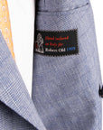 Belvest - Blue Check 'Jacket in a Box' Linen & Wool Double-Breasted Unlined Suit SUITS Belvest