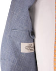 Belvest - Blue Check 'Jacket in a Box' Linen & Wool Double-Breasted Unlined Suit SUITS Belvest