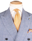 Belvest - Blue Check 'Jacket in a Box' Linen & Wool Double-Breasted Unlined Suit SUITS Belvest