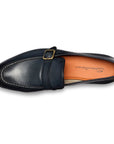 Santoni - Navy Blue Leather Single-Buckle Loafer SHOES Santoni