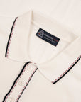 Robert Old - White Accented Ribbed Cotton Polo Shirt S/S POLOS Robert Old