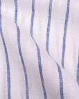 Fedeli - White Blue Stripe 'Roby' Pure Linen Shirt L/S SHIRTS FEDELI