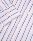 Fedeli - White Blue Stripe 'Roby' Pure Linen Shirt L/S SHIRTS FEDELI