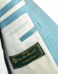 Robert Old - Turquoise Blue Loro Piana Wool, Silk, & Linen Herringbone Jacket JACKETS Robert Old