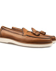 Santoni - Tan Leather Tassel Slip-On Loafer SHOES Santoni
