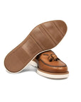 Santoni - Tan Leather Tassel Slip-On Loafer SHOES Santoni