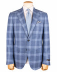 Robert Old - Blue Check Wool, Silk, & Linen Jacket JACKETS Robert Old