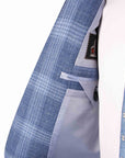 Robert Old - Blue Check Wool, Silk, & Linen Jacket JACKETS Robert Old