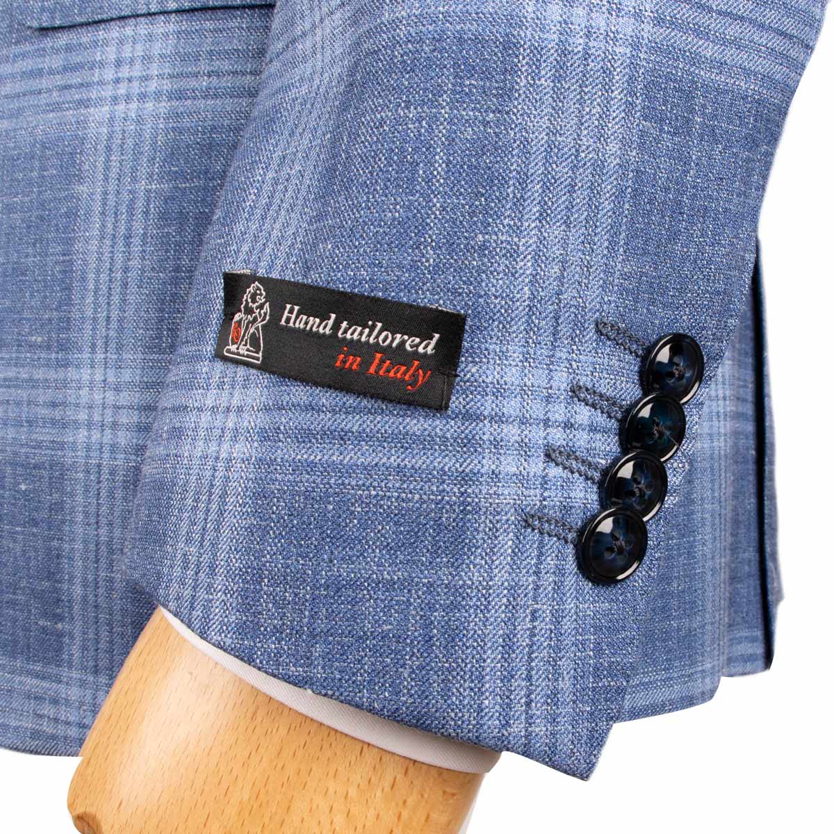 Blue Check Wool, Silk, & Linen Jacket JACKETS Robert Old