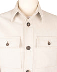 Robert Old - Oatmeal Super 150's Merino Wool Denim Overshirt JACKETS Robert Old