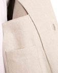Robert Old - Oatmeal Super 150's Merino Wool Denim Overshirt JACKETS Robert Old