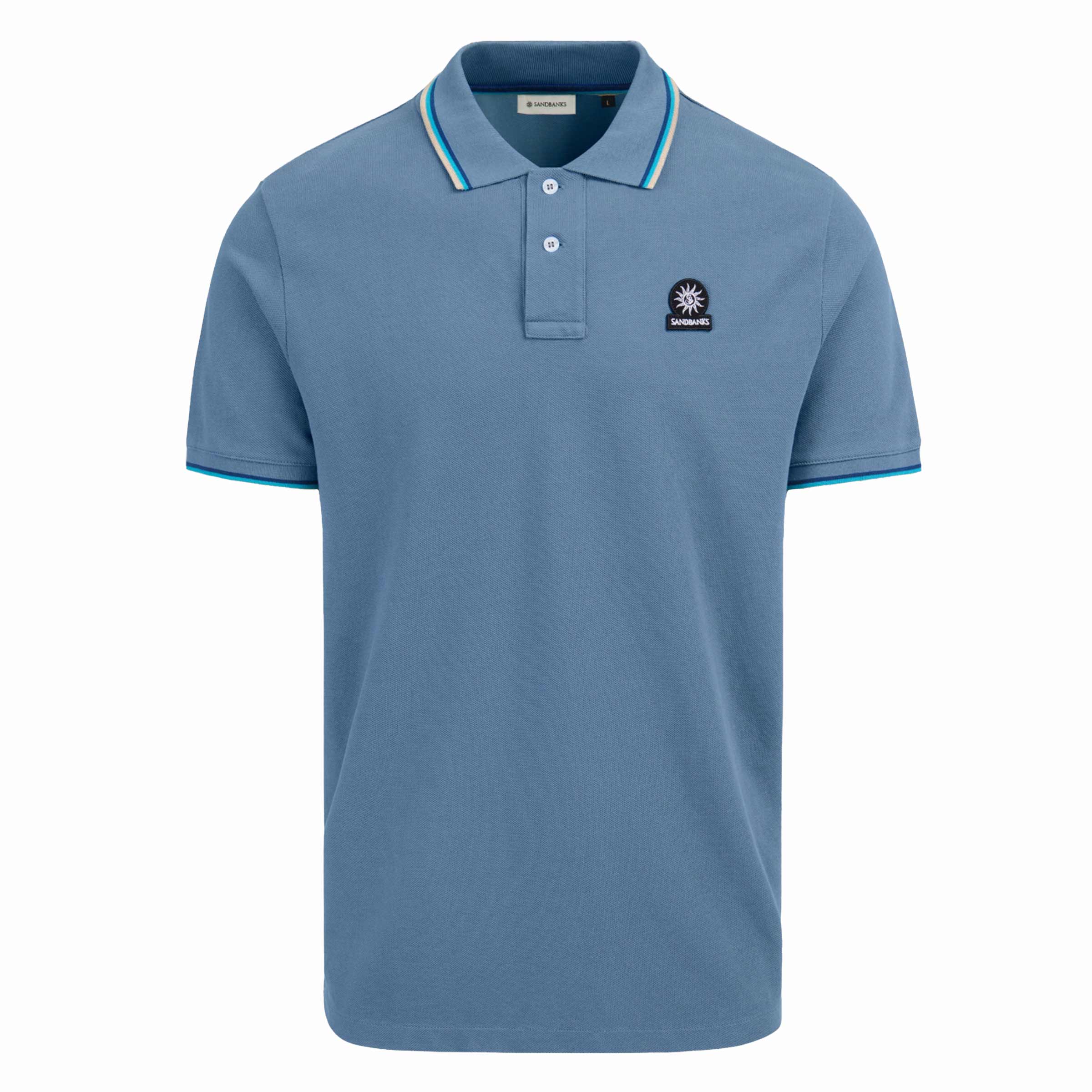 Sandbanks - Teal Organic Cotton Short Sleeve Polo Shirt S/S POLOS Sandbanks