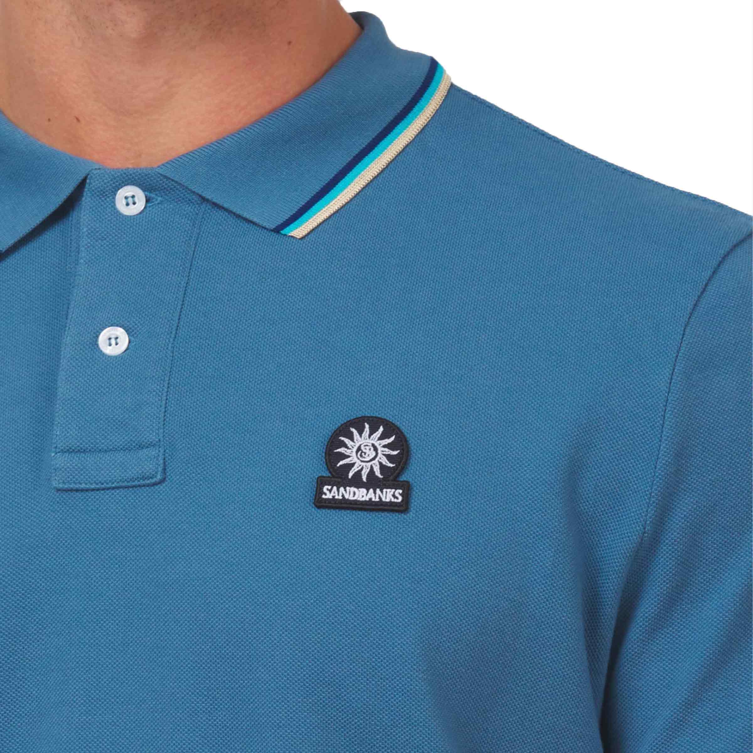 Sandbanks - Teal Organic Cotton Short Sleeve Polo Shirt S/S POLOS Sandbanks