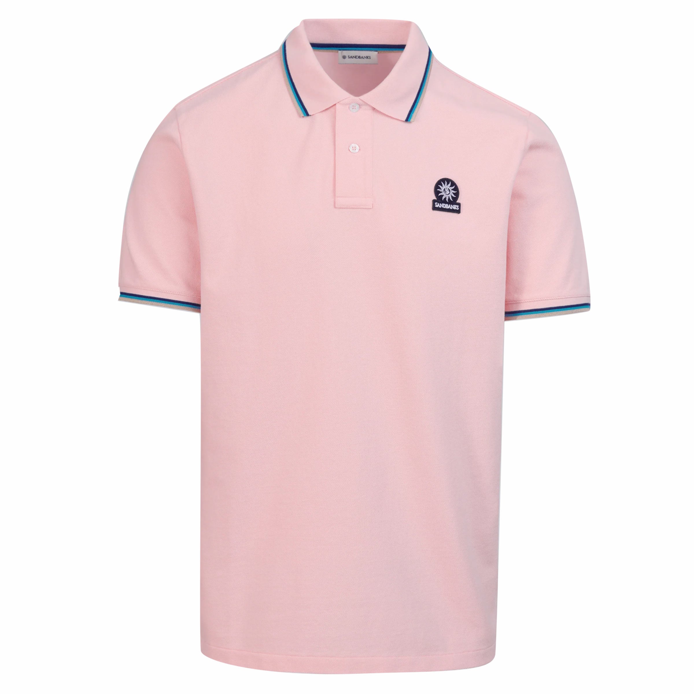 Sandbanks - Crystal Pink Organic Cotton Short Sleeve Polo Shirt S/S POLOS Sandbanks