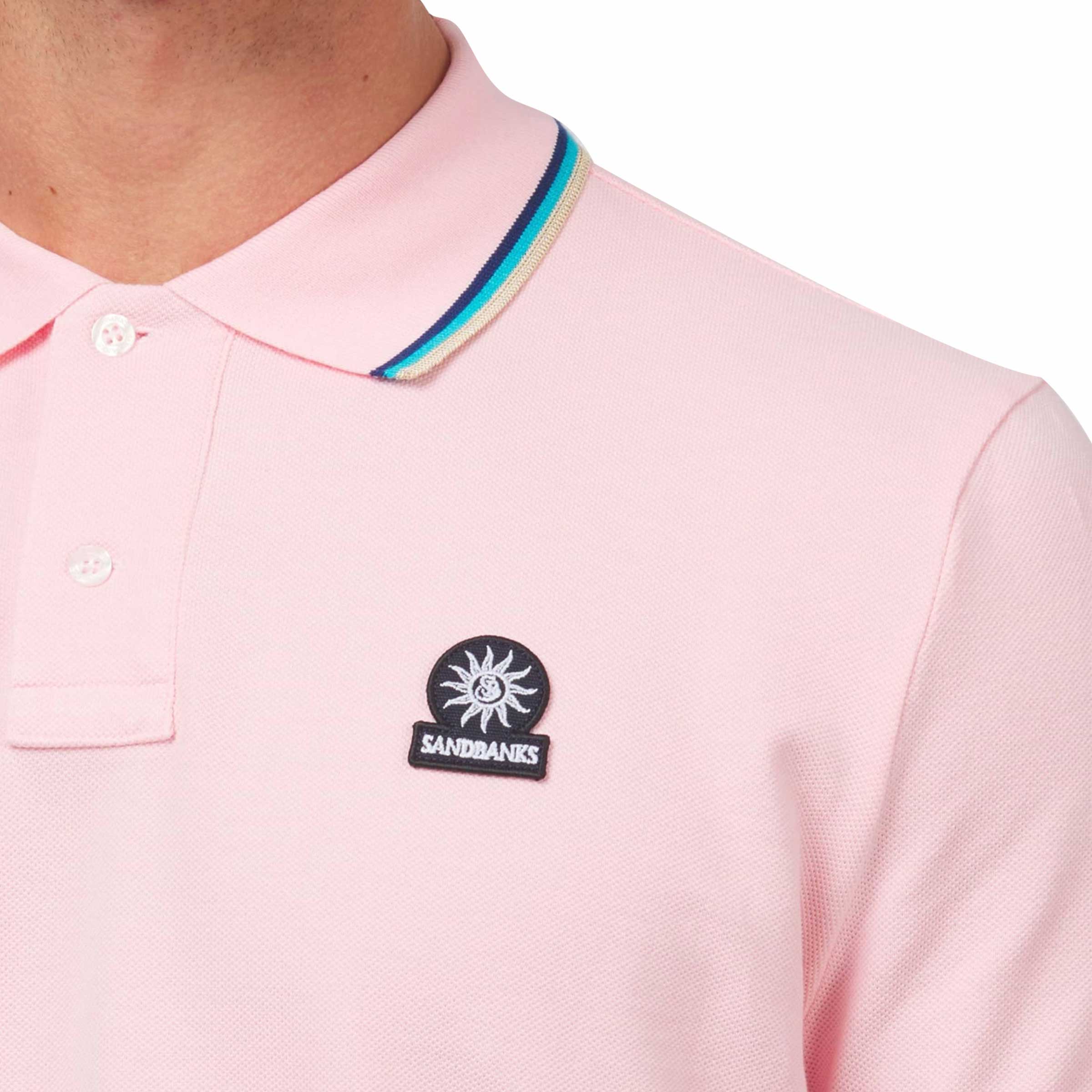 Sandbanks - Crystal Pink Organic Cotton Short Sleeve Polo Shirt S/S POLOS Sandbanks