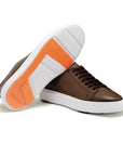 Santoni - Dark Brown Leather Sneaker SHOES Santoni