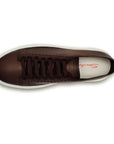 Santoni - Dark Brown Leather Sneaker SHOES Santoni