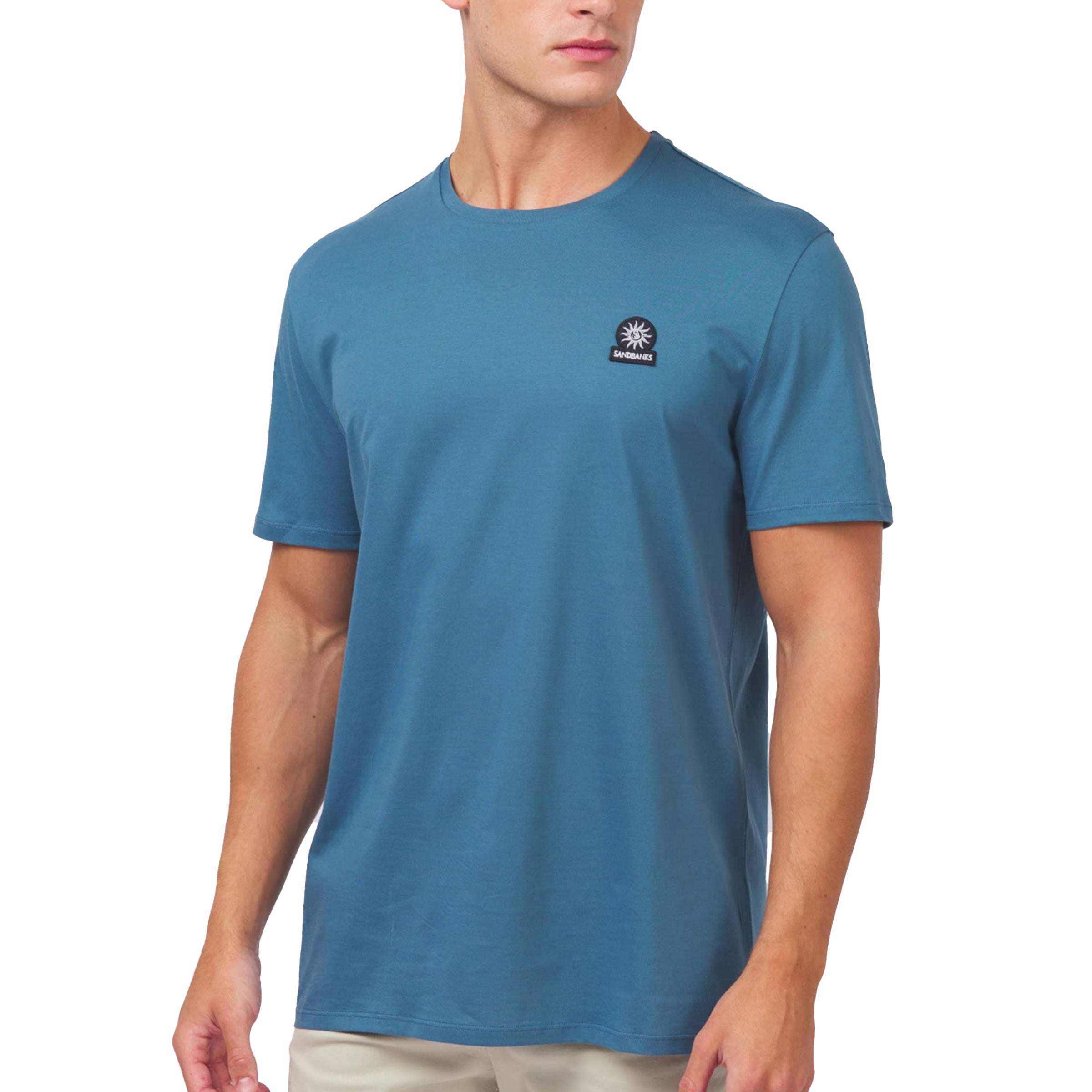 Sandbanks - Teal Badge Logo T-Shirt TEE SHIRTS Sandbanks