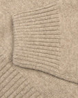 Robert Old - Beige Contrast Virgin Wool & Cashmere Zip Neck Sweater KNITWEAR Robert Old