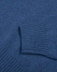 Robert Old - Royal Navy Contrast Virgin Wool & Cashmere Zip Neck Sweater KNITWEAR Robert Old