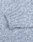 Robert Old - Blue & White Mélange Buttoned-Neck Wool Jumper KNITWEAR Robert Old