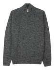 Robert Old - Charcoal Grey and Black Marl Zip-Neck Wool Jumper KNITWEAR Robert Old