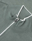 Fedeli - Green Favonio Superfine Wool and Silk Zip-Neck Sweater KNITWEAR FEDELI