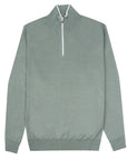 Fedeli - Green Favonio Superfine Wool and Silk Zip-Neck Sweater KNITWEAR FEDELI