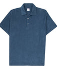 Fedeli - Navy Mondial Terry Ribbed Cotton Polo Shirt S/S POLOS FEDELI