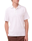 Fedeli - Linen White Mondial Terry Ribbed Cotton Polo Shirt S/S POLOS FEDELI