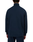 Sandbanks - Navy Interlock Quarter Zip Sweater